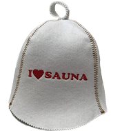 NATUR Sauna cap White + red lettering, felt - Sauna Hat