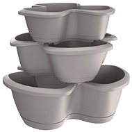 PROSPERPLAST Respana trio Květináč na bylinky 47 cm šedý kámen sada 3 ks - Flower Pot
