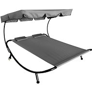 Aga Garden lounger for two persons, with canopy, grey - Garden Lounger