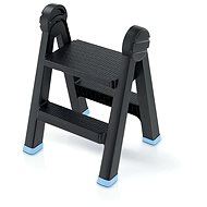 PROSPERPLAST Titan Ladder Double-sided plastic ladder, black with blue elements, 2 rungs - Stepladder