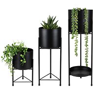 DOCHTMANN Flower stand 3 pcs, metal, black - Flower Stand