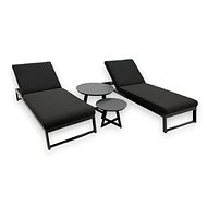 DOPPLER Garden deckchair Tiso + Melia Likatex - aluminium set 2+1 - Garden Lounger