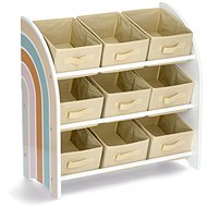 ZELLER Children's storage shelf with 9 fabric boxes rainbow motif 65 × 30 × 64 cm - Shelving Unit