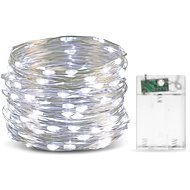 Aca Lighting LED decorative silver garland, warm white, 2× AA batteries, 120 cm, IP20 - Light Chain
