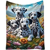 Excellent Micro plush warm blanket 150 × 200 cm Dalmatini in the meadow - Blanket