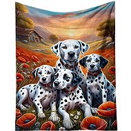 Excellent Microplush warm blanket 150 × 200 cm Dalmatians and poppies - Blanket