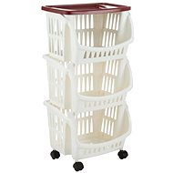 BAMA Mobile shelf Tidy, white, brown - Shelving Unit