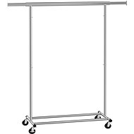 SONGMICS Clothes rack, wheeled rack, 92 - 132 × 45 × 160 cm, silver - Clothes Hanger