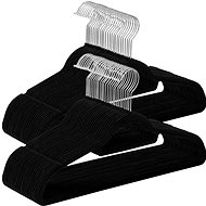 SONGMICS Velvet hangers, black, 50 pcs, swivel hook, 43 × 22 × 0,6 cm - Hanger