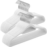 SONGMICS Velvet hangers, white, 50 pcs, swivel hook, 43 × 22 × 0,6 cm - Hanger