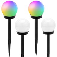 Verk 12284 Garden solar lamp ball RGB, 10 cm, IP65, 4 pcs - Garden Lighting