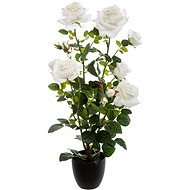 ATMOSPHERA Artificial potted plant Rose 74 cm, white - Artificial Flower