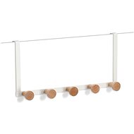 ZELLER Věšák na dveře 5 háčků, bílý 37,5 × 9 × 18 cm - Hooks