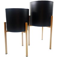 HOME STYLING COLLECTION Flower pots on stand 2 pcs, black - Decorative Planter