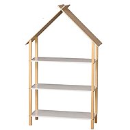DOCHTMANN Children's bookcase 3 shelves, bamboo/white 78,5 × 30 × 131 cm - Shelving Unit
