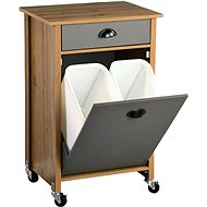 KESPER Mobile kitchen shelf with bins brown/grey 50 × 79 × 37 cm - Shelving Unit