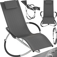 TECTAKE Ergonomic and folding deckchair Paulina, grey - Garden Lounger