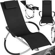 TECTAKE Ergonomic and foldable Paulina deckchair, black - Garden Lounger
