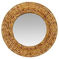 Andrea House Ratanové koupelnové zrcadlo AX22216, průměr 80 cm  | hnědá - Mirror