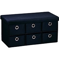 KESPER Bench with seat and storage boxes, black 76 × 38 × 38 cm - Ottoman