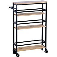 KESPER Alcove shelf, mobile shelf, bamboo, metal 50 × 15 × 81 cm - Shelving Unit