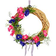 DOMMIO Wicker wreath with beauties, pink 25 cm - Decoration