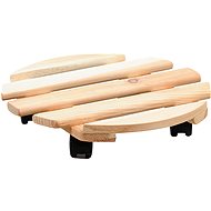 KESPER Podstavec pod květináč pojízdný kulatý, dřevo borovice, průměr 35 cm - Plinth