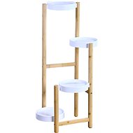 KESPER Flower stand 4 shelves, bamboo, plastic, white 78 × 48 × 42 cm - Flower Stand