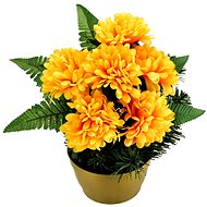 DOMMIO Souvenir bowl with yellow chrysanthemums and ferns 23 × 22 cm - Decoration