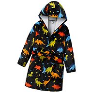 Excellent Plush bathrobe black size 110 - Colourful dinosaurs - Bathrobe