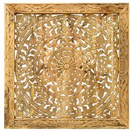 Lakshmi Retro wall painting 90 × 90 × 3 cm hand carved mango wood - Painting