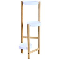 KESPER Flower stand 3 shelves, bamboo, plastic, white 70 × 28 × 34 cm - Flower Stand