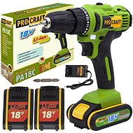 Procraft Cordless drill screwdriver PA18C, 2 × 1.5 Ah - Cordless Drill