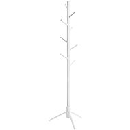 VASAGLE Wooden rack white 8 hooks 47 × 47 × 175 cm - Coat Hanger