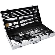 Tectake Grilling tools 18-piece set in case grey - Grill Set