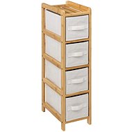 5five Simply Smart Bamboo shelf Tidy with 4 fabric baskets 78,5 cm - Shelving Unit