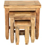 LAKŠMI folding tables 3 pcs Devi made of mango wood - Mango Natural - Side Table