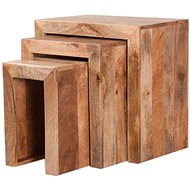 LAKŠMI folding tables 3 pcs Hina mango wood - Mango Natural - Side Table