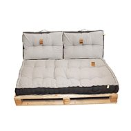 HOME ELEMENTS Pallet seat set + 2 armrests, grey - Cushion