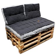 HOME ELEMENTS Pallet seat set + 2 armrests, dark grey - Cushion