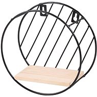 DOCHTMANN Wall shelf round 19 × 8 cm, metal, wood, black - Shelf