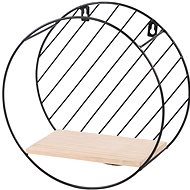 DOCHTMANN Wall shelf round 29 × 13 cm, metal, wood, black - Shelf