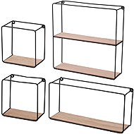 DOCHTMANN Set of wall shelves, 4 pcs, black - Shelf