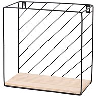 DOCHTMANN Wall shelf square 28 × 28 × 14 cm, metal, wood, black - Shelf