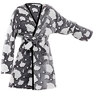 Excellent Plush grey bathrobe size 128 - White puffs - Bathrobe
