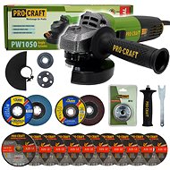 Procraft Angle grinder PW1050 + quick-release nut, 10× cutting disc, 2× flap disc - Angle Grinder 