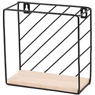 DOCHTMANN Wall shelf square 19 × 19 × 9 cm, metal, wood, black - Shelf