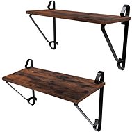 Vasagle Wall shelf brown 2 pcs with black frame 60 × 20 × 32 cm - Shelf