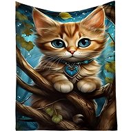 Excellent Microplush warm blanket 150 × 200 cm - Rusty kitten on a tree - Blanket