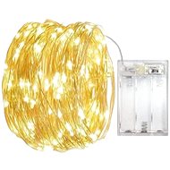 Battery operated Christmas micro chain 5 m 50 LEDs with timer, warm white - Light Chain